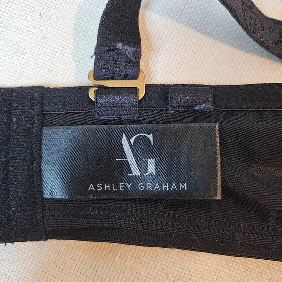 Ashley Graham Black & Purple Lace Bra - Size 38C - Picture 3 of 6